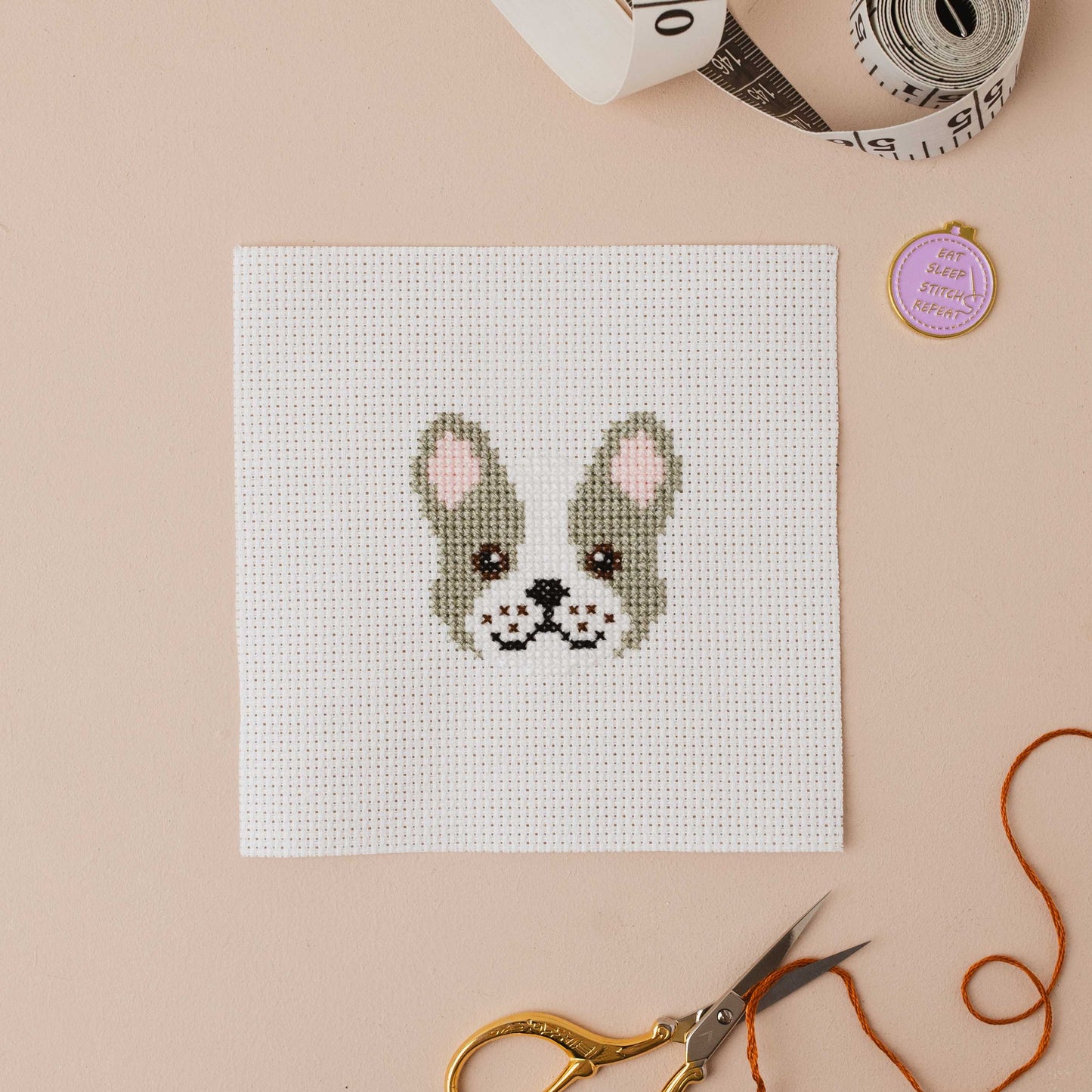 French Bulldog Mini Counted Cross Stitch Kit