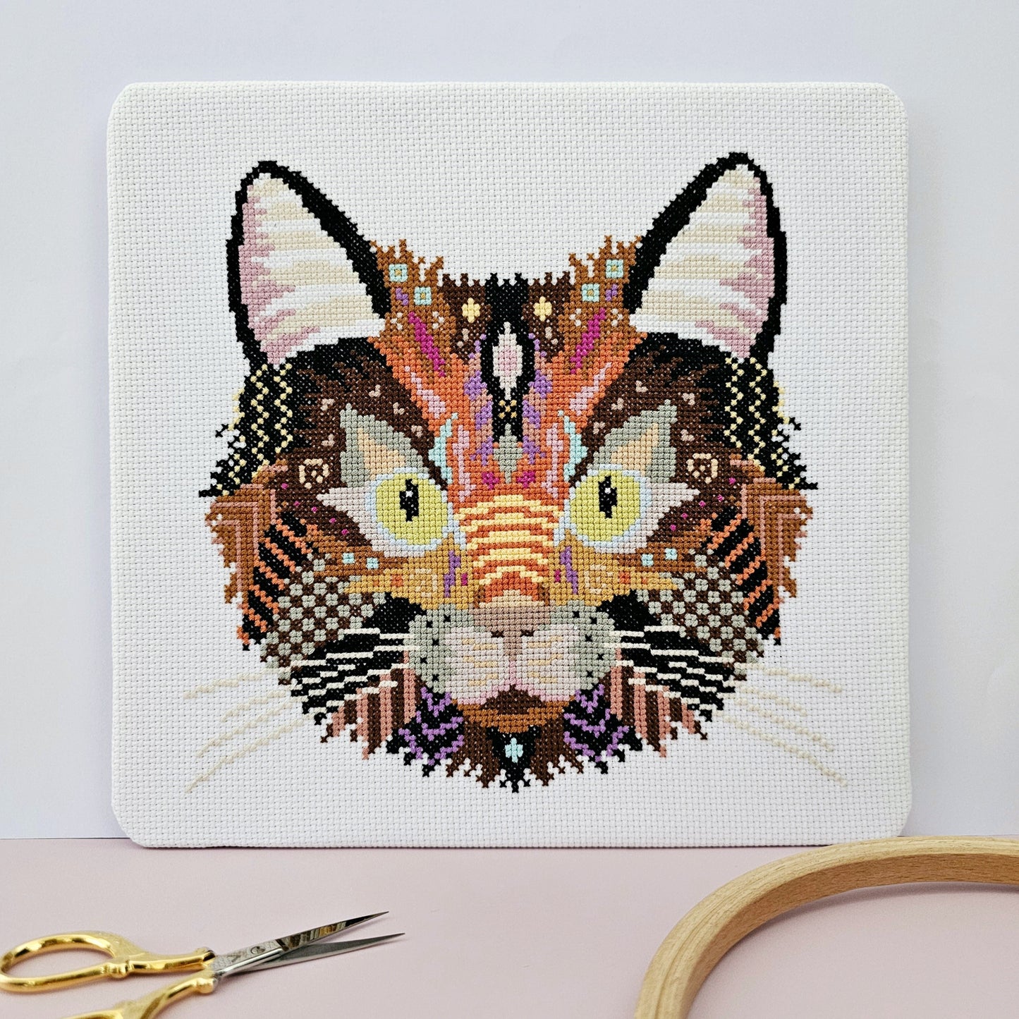 Mandala Black Cat Cross Stitch Chart