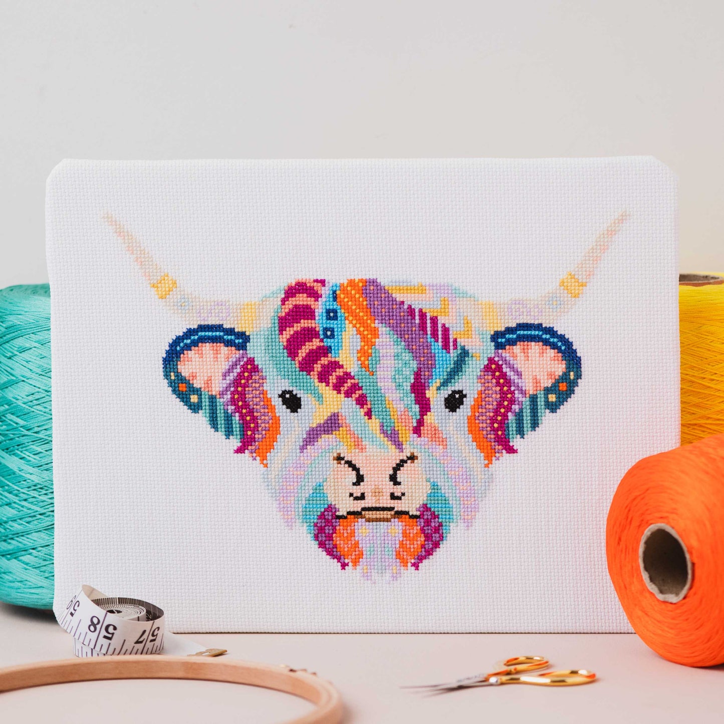 Mandala Highland Cow Cross Stitch Chart