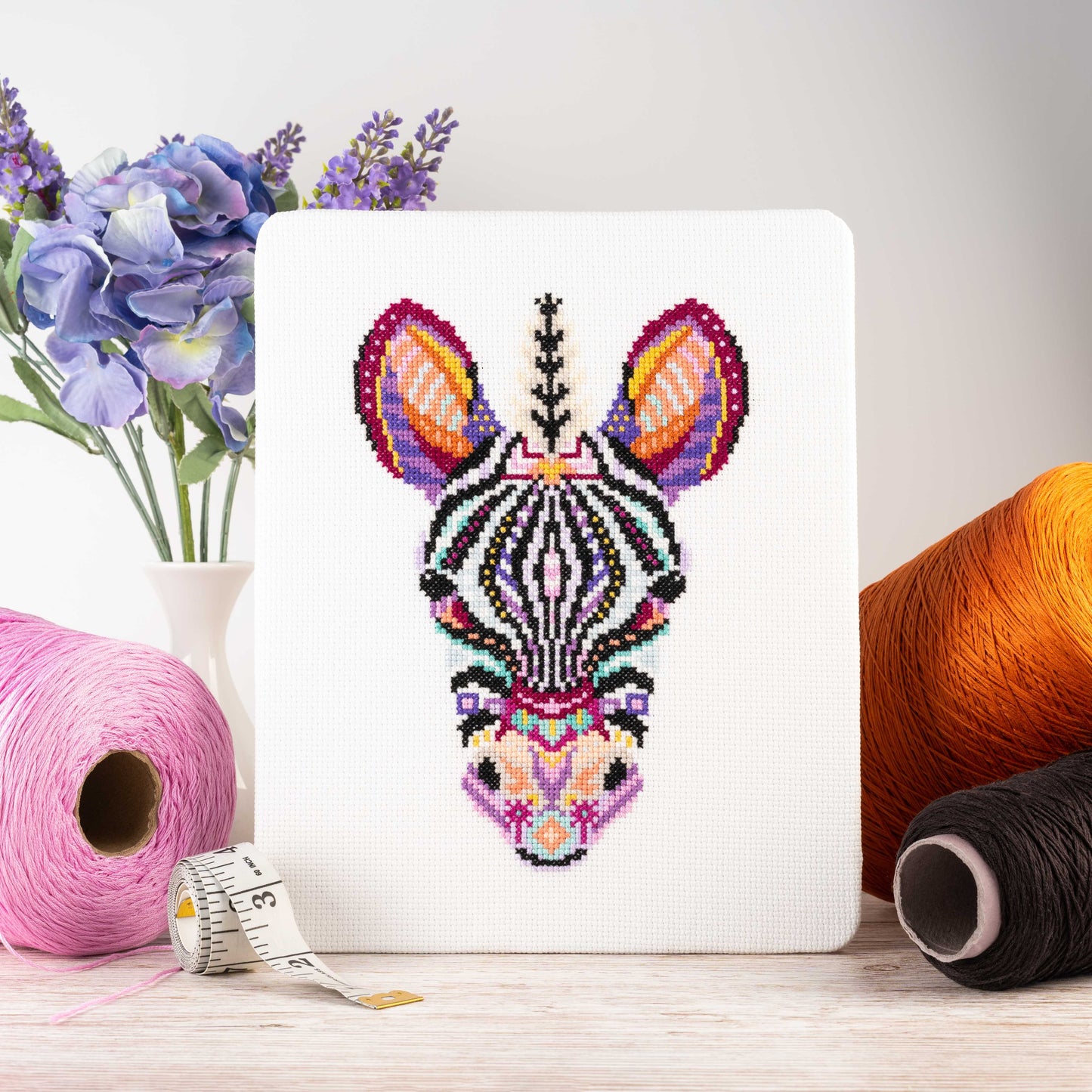 Mandala Zebra Cross Stitch Chart