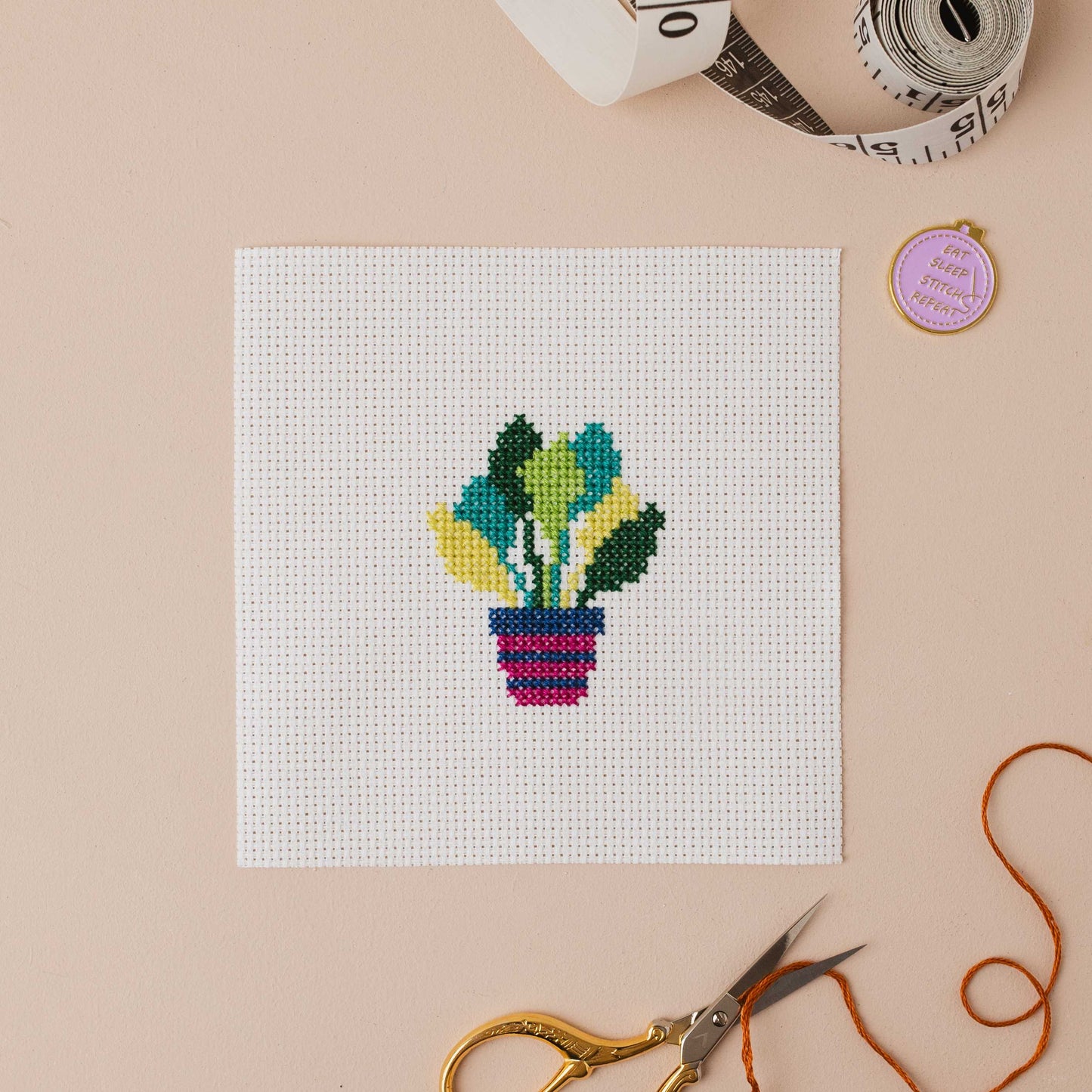 Potted Plant Mini Counted Cross Stitch Kit