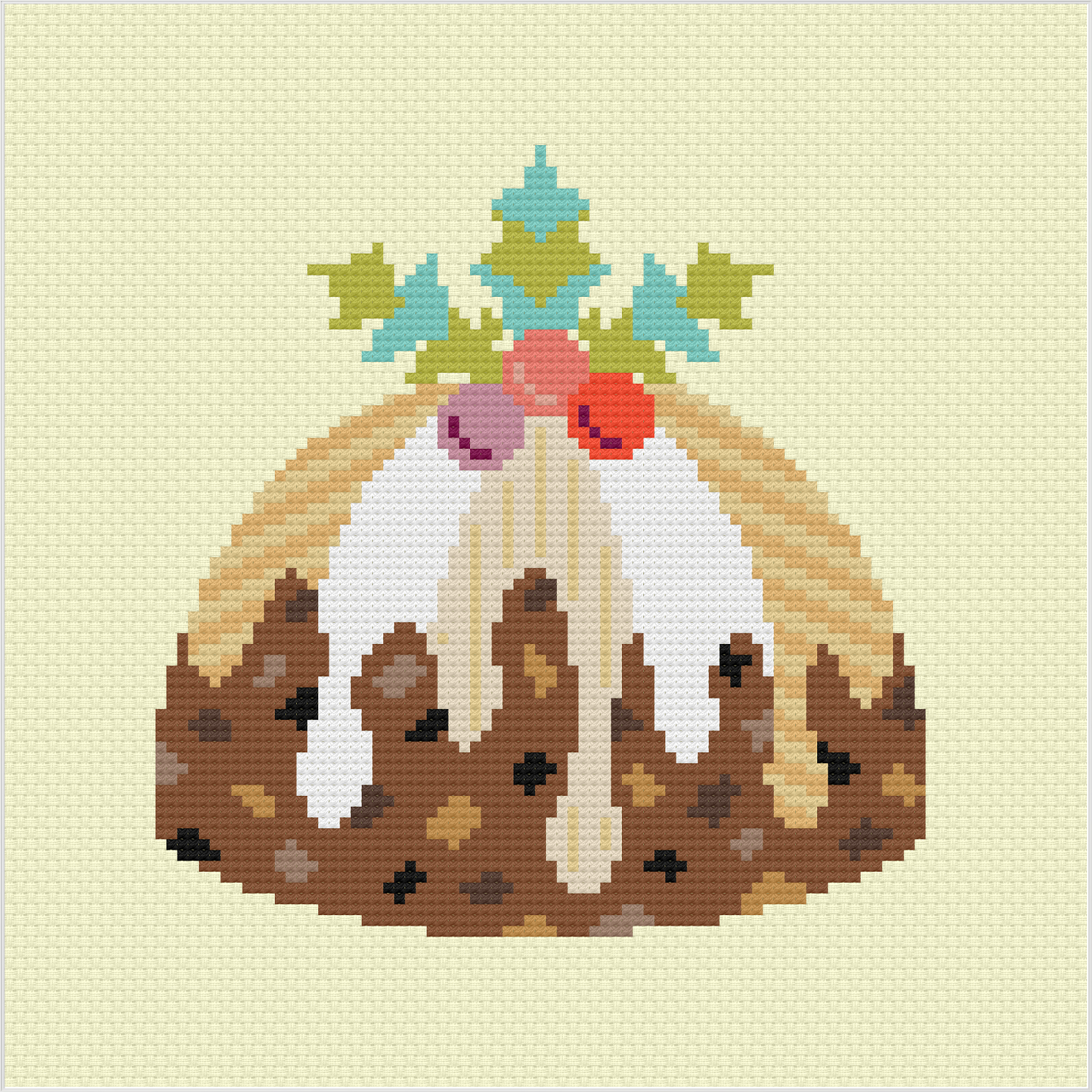 Christmas Pudding Counted Cross Stitch Kit