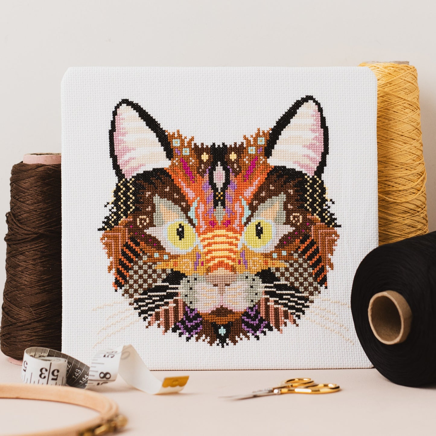Mandala Black Cat Cross Stitch Chart