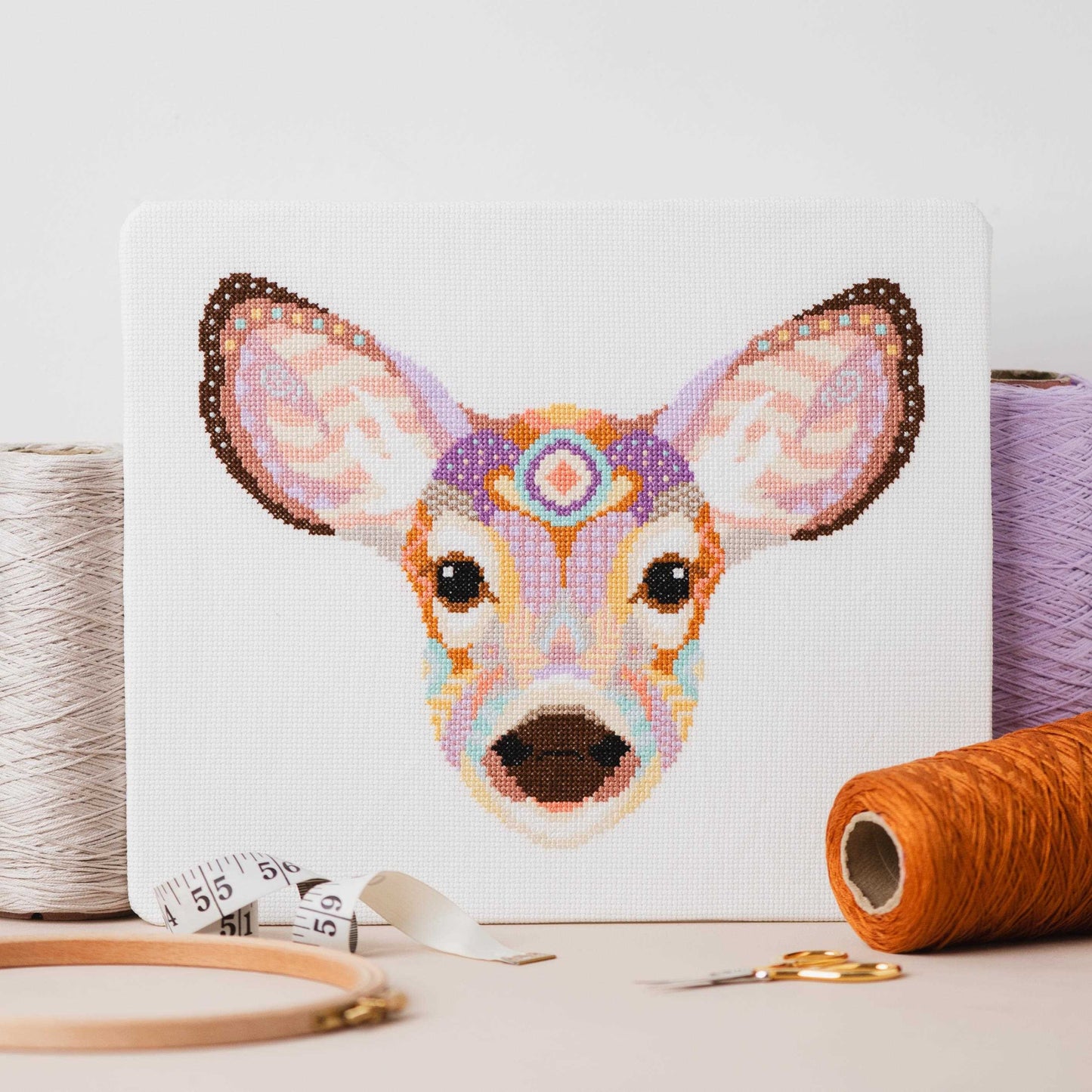 Mandala Deer Cross Stitch Chart