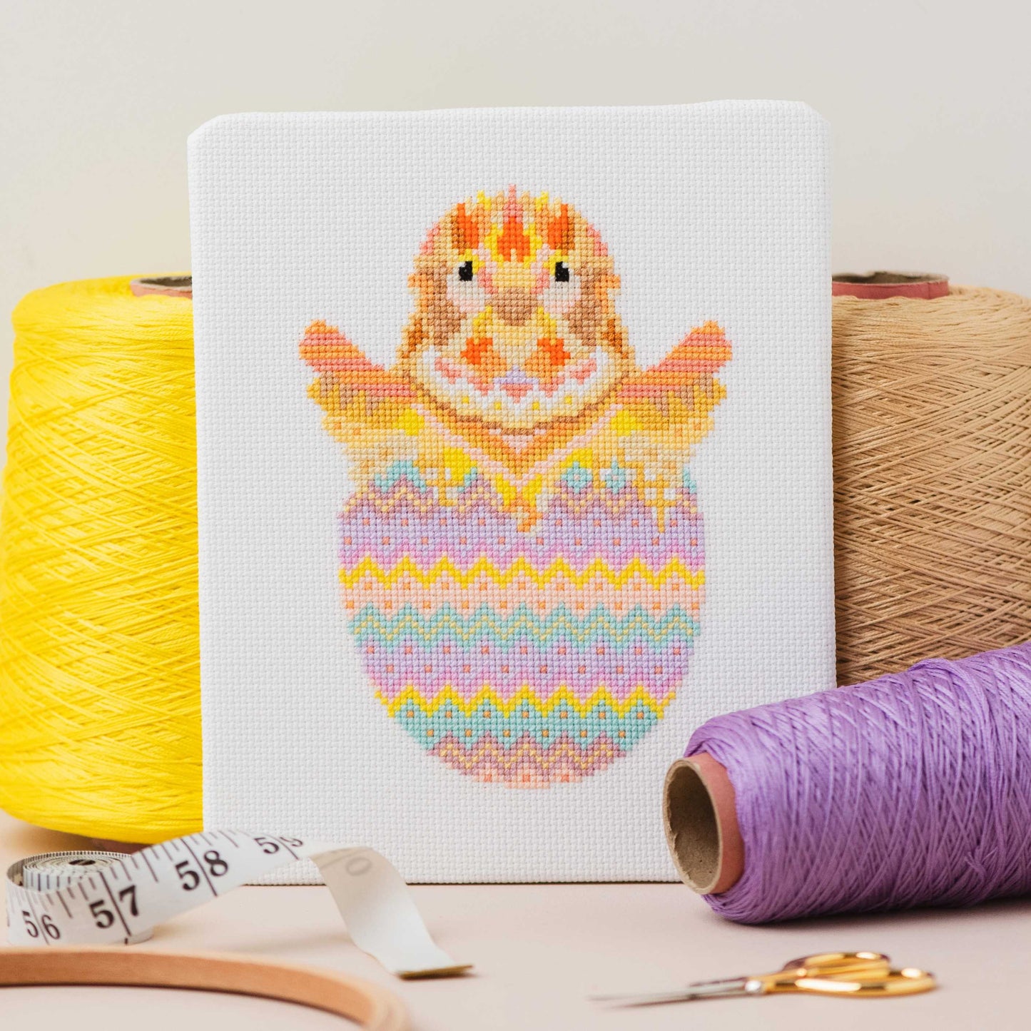 Mandala Easter Chick Counted Cross Stitch Kit