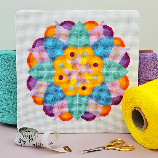 Mandala Flower Counted Cross Stitch Kit