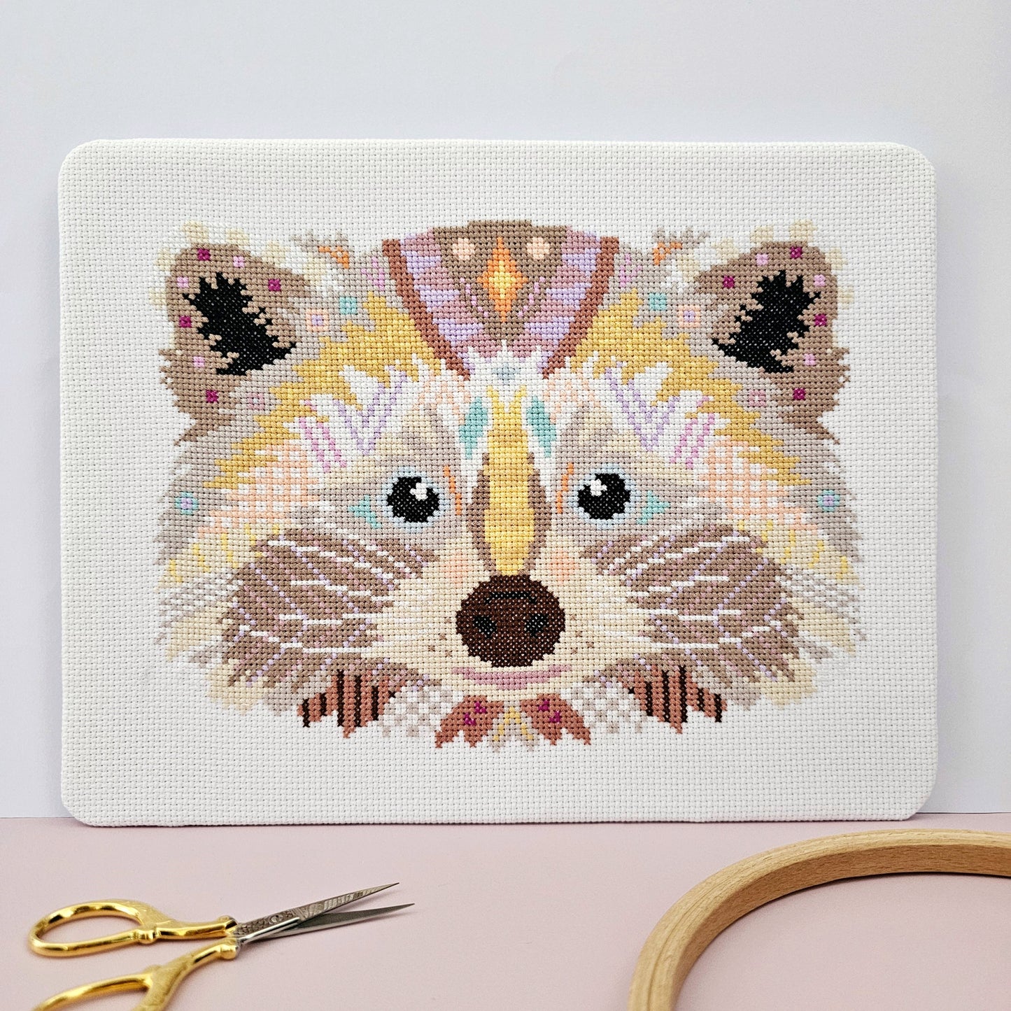 Mandala Raccoon Cross Stitch Chart