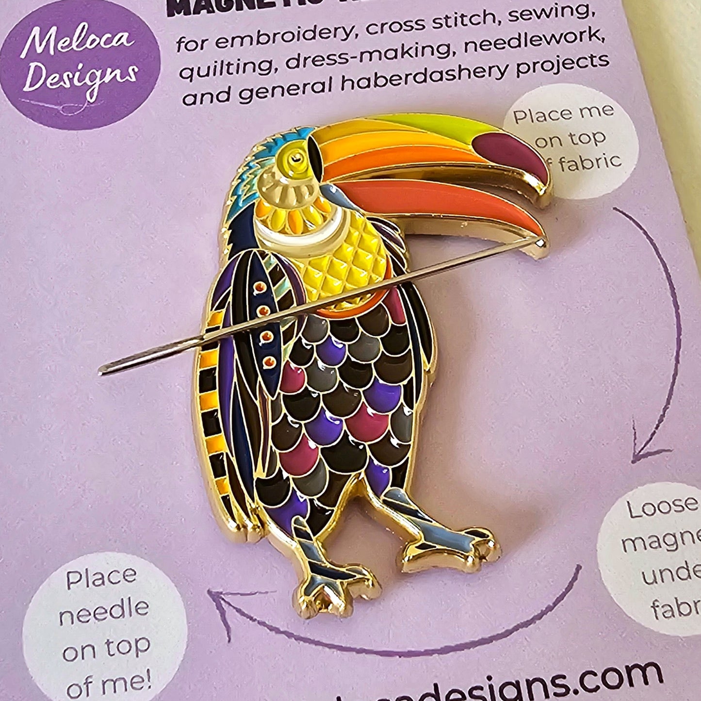 Mandala Toucan Magnetic Needle Minder