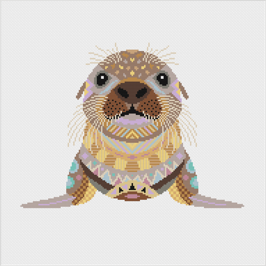 Mandala Sea Lion Cross Stitch Chart
