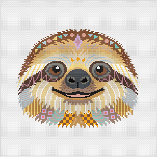 Mandala Sloth Cross Stitch Chart