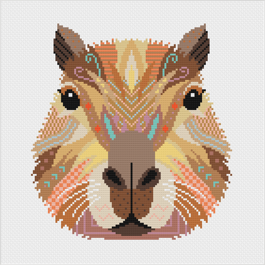 Mandala Capybara Cross Stitch Chart