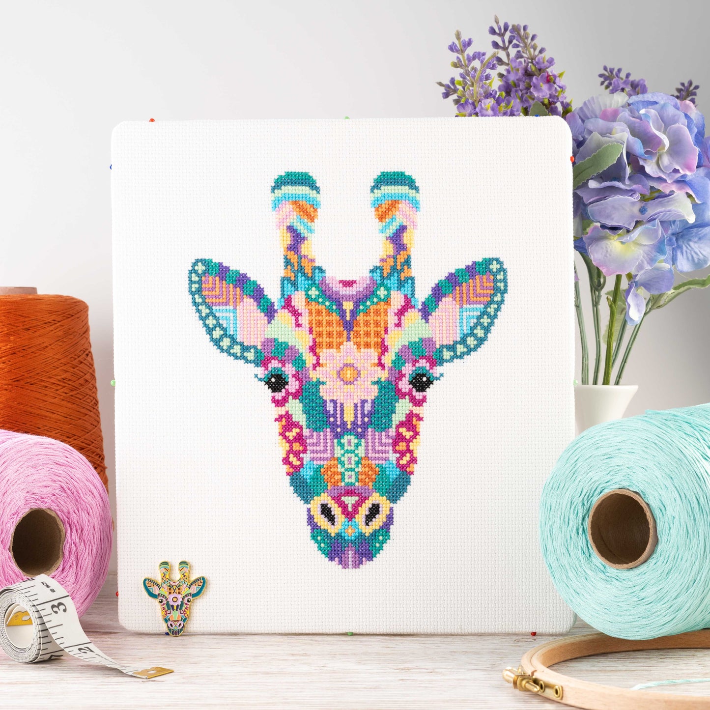 Mandala Giraffe Counted Cross Stitch Kit