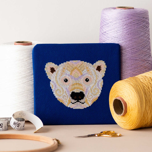 Mandala Polar Bear Counted Cross Stitch Kit