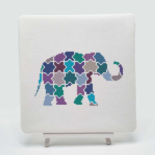 Jigsaw Elephant Cross Stitch Chart