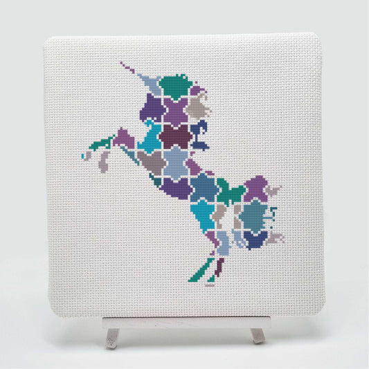 Jigsaw Unicorn Cross Stitch Chart