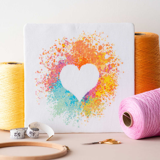 Watercolour Heart Counted Cross Stitch Kit