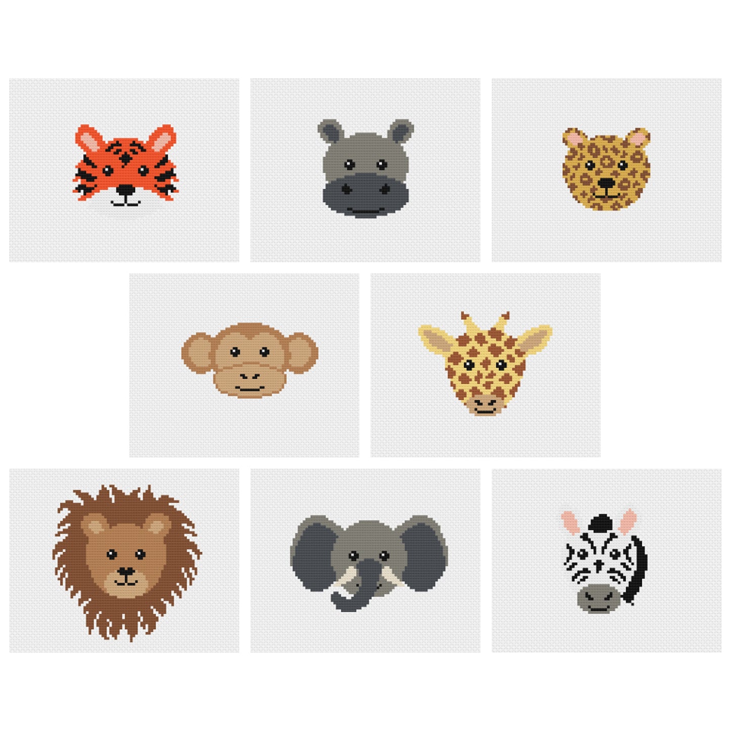 Safari Animals 8-in-1 Diamond Painting Kit